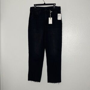 Good American Good Boy Straight Cropped Jean. Black. NWT. Size 12 / 31